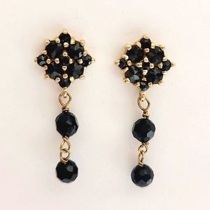10k Dark Red Garnet Yellow Gold Earrings